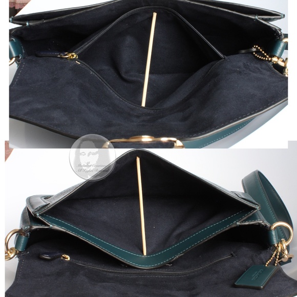 Coach Bag Georgie Shoulder Crossbody Messenger Bag Peacock Leather Style #5493 - Picture 12 of 13